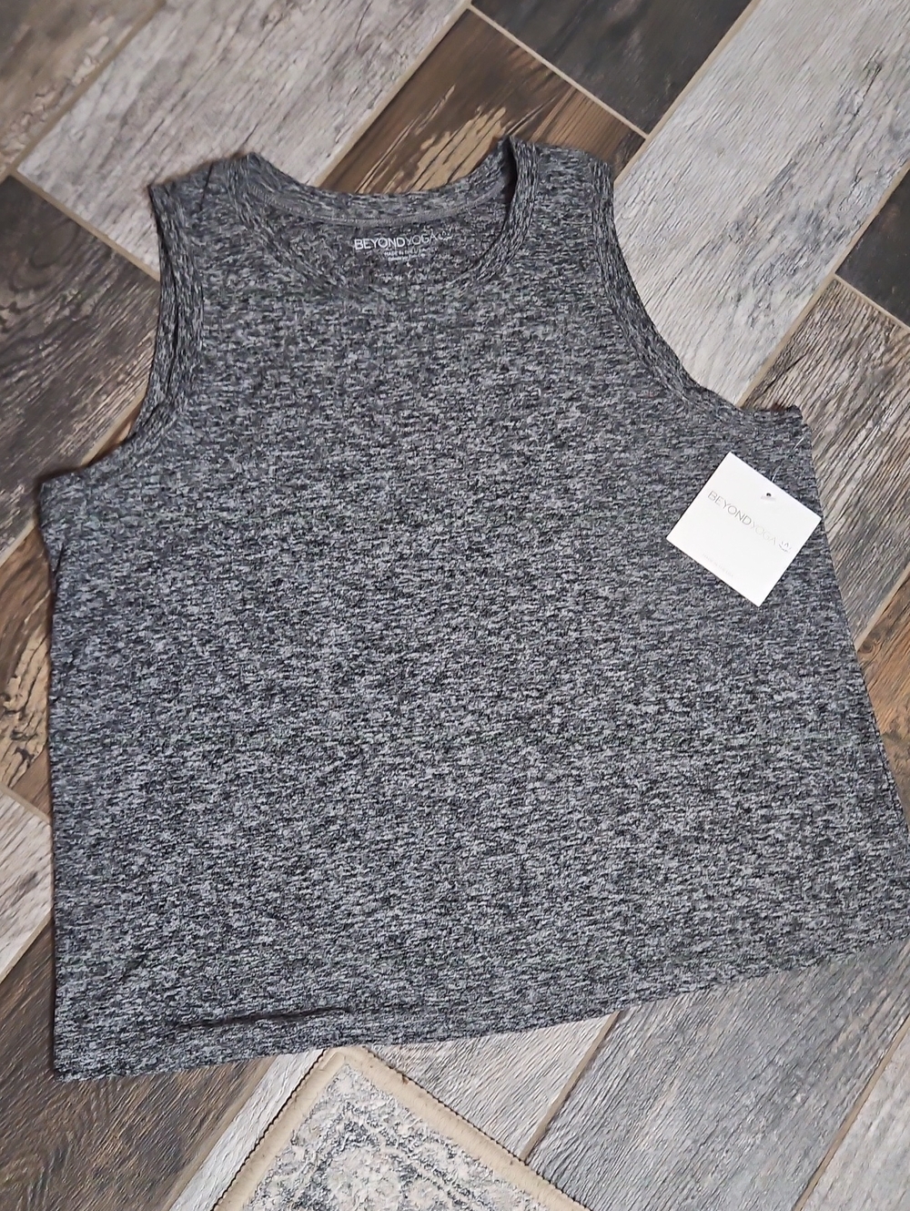 Beyond Yoga Woman’s Featherweight Charcoal Heather Sleeveless Tank